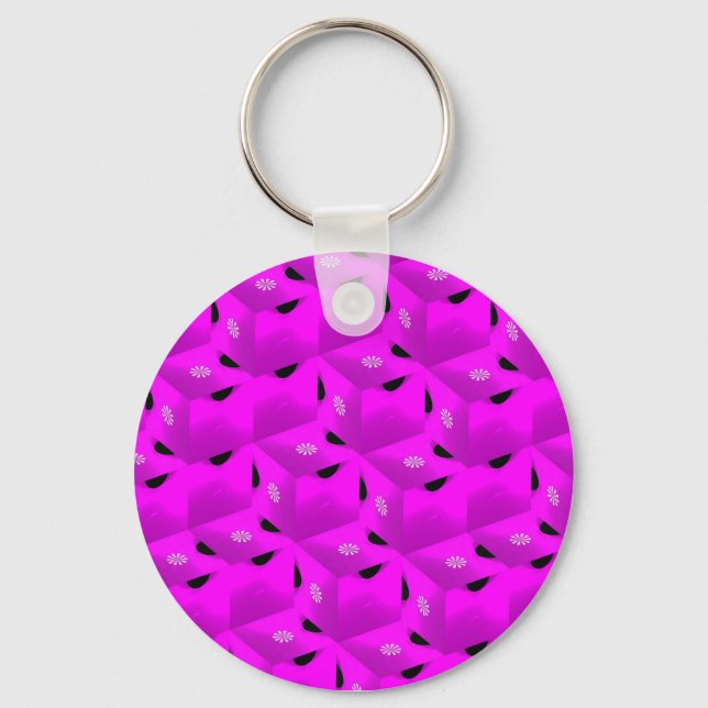 Pink Ice Fractal Keychain (Front)
