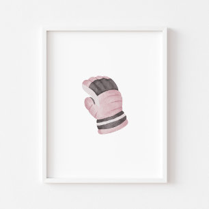 Pink Ice hockey gloves wall art