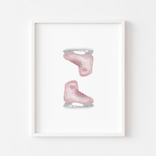 Pink Ice hockey skate wall art