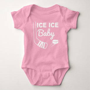 Pink Ice Ice Baby Girl Hockey Baby Bodysuit