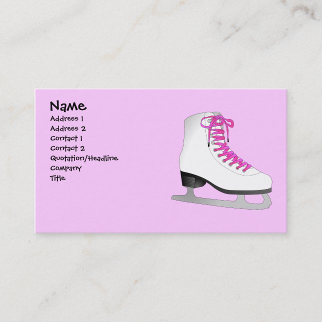 Pink Ice Skate Business Card (Front)