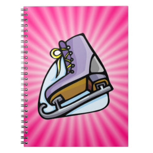 Pink Ice Skate Spiral Notebook