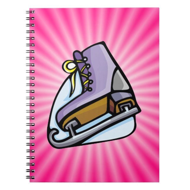 Pink Ice Skate Spiral Notebook (Front)