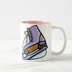 Pink Ice Skate Two-Tone Coffee Mug