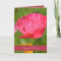 Pink Iceland Poppy Flower Sparkle Birthday