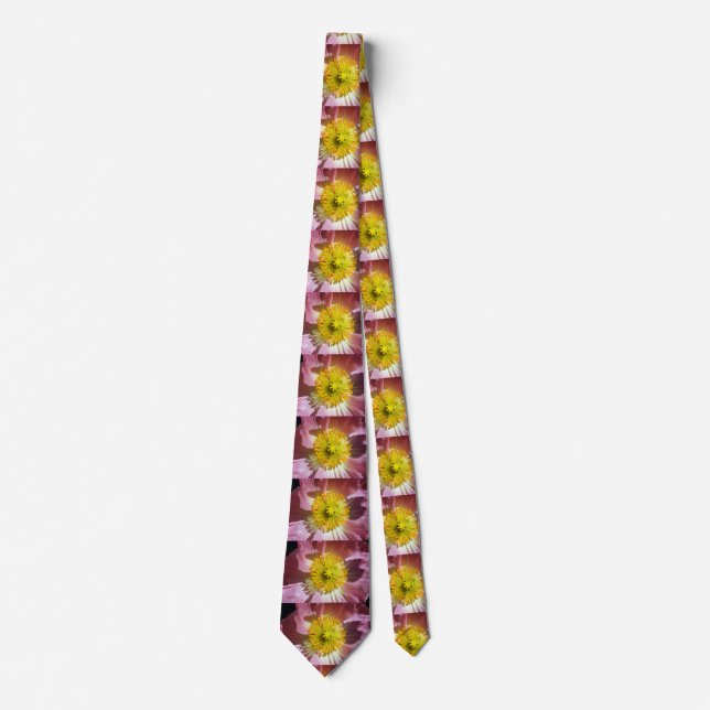 Pink Icelandic Poppy Photograph Tie (Front)