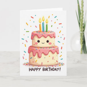 Pink Icing Birthday Treat Card