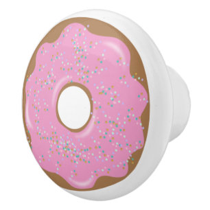 Pink Icing Doughnut Doughnut Cabinet Knob Drawer