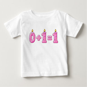 Pink Icing First Birthday Candle for Baby T-Shirt