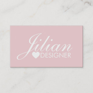 Pink Icon Heart White Salon Makeup Business Card