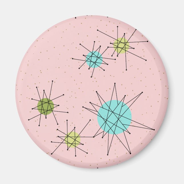 Pink Iconic Atomic Starbursts Magnet (Front)