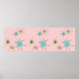 Pink Iconic Atomic Starbursts Poster