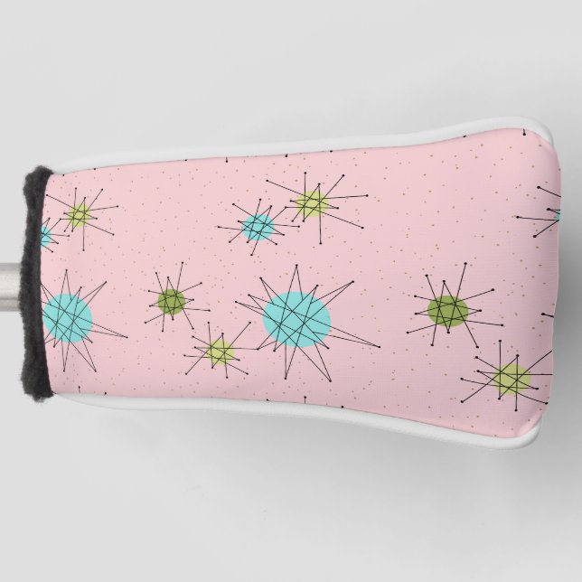 Pink Iconic Atomic Starbursts Putter Cover (Front)