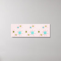 Pink Iconic Atomic Starbursts Stretched Canvas