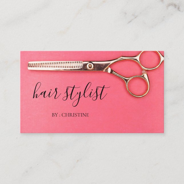 Pink Identity Shining Hairstyle. Business Card (Front)