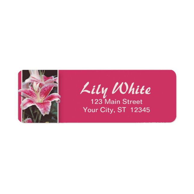 Pink Iily Return Address Label (Front)