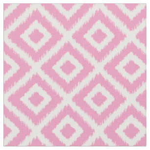 Pink Ikat Diamonds Fabric