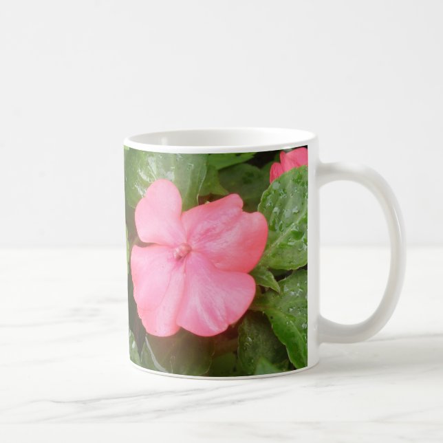 Pink Impatiens Flowers Mug (Right)
