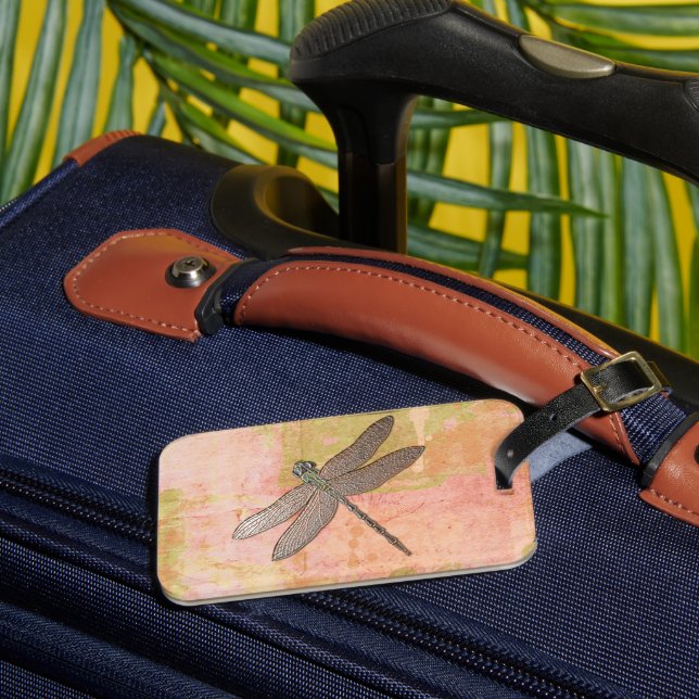 Pink Impressions Dragonfly Luggage Tag (Front Insitu 3)