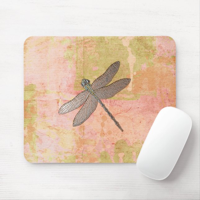 Pink Impressions Dragonfly Mouse Pad (With Mouse)