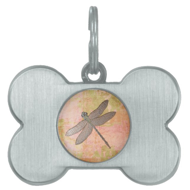 Pink Impressions Dragonfly Pet ID Tag (Front)