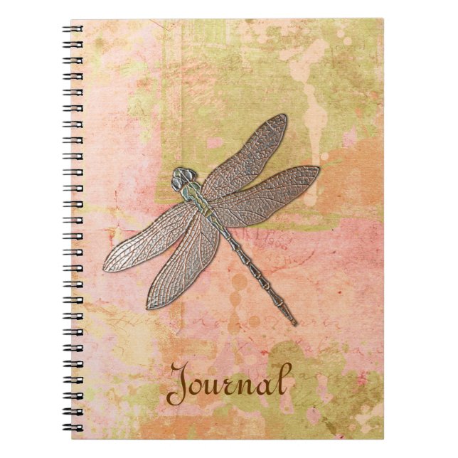 Pink Impressions Dragonfly Spiral Notebook (Front)