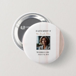 Pink In Loving Memory Funeral Memorial Keepsake 6 Cm Round Badge