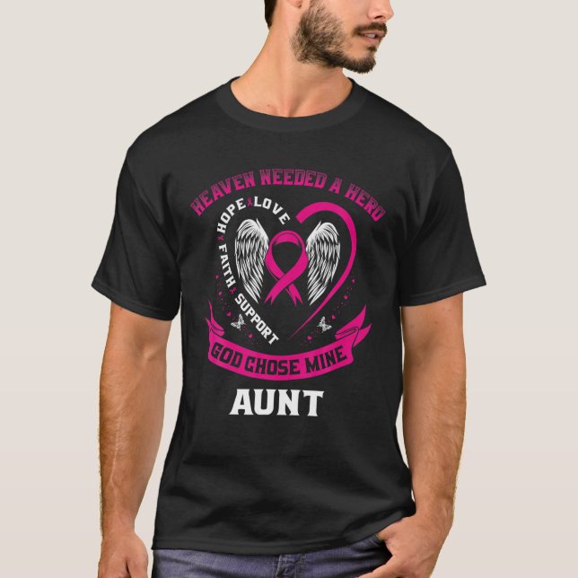 Pink In Memory Of My Aunt Breast Cancer Sayings He T-Shirt (Front)