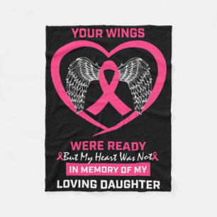 Pink In Memory Of My Loving Daughter Breast Cancer Fleece Blanket