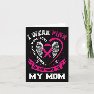 Pink In Memory Of My Mum Breast Cancer Awareness B Card