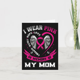 Pink In Memory Of My Mum Breast Cancer Awareness B Card