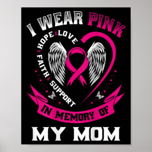 Pink In Memory Of My Mum Breast Cancer Awareness B Poster