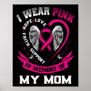 Pink In Memory Of My Mum Breast Cancer Awareness B Poster