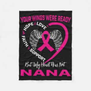 Pink In Memory Of My Nana Breast Cancer Awareness Fleece Blanket