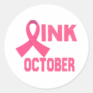Pink in October Classic Round Sticker