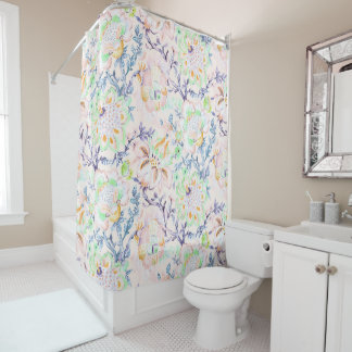 Pink Indian Chintz Shower Curtain