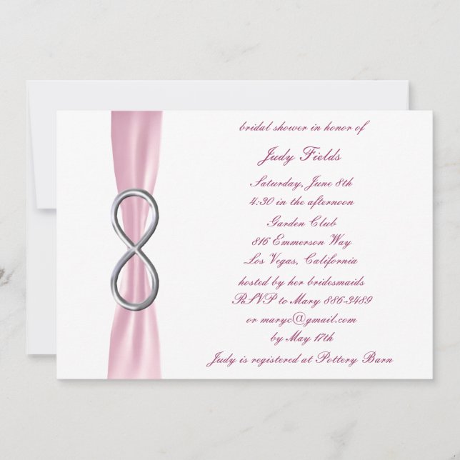 Pink Infinity Bridal Shower Invitation (Front)