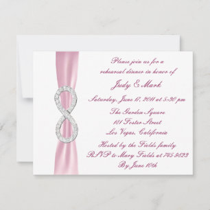 Pink Infinity Wedding Rehearsal Dinner Invitation