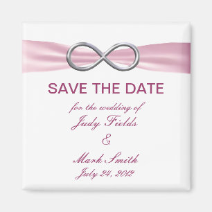 Pink Infinity Wedding Save The Date Magnet