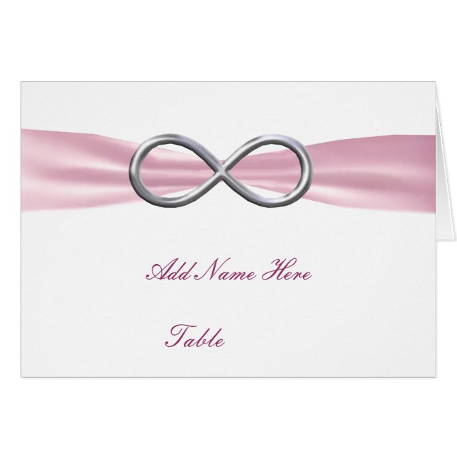 Pink Infinity Wedding Table Place Card (Front Horizontal)