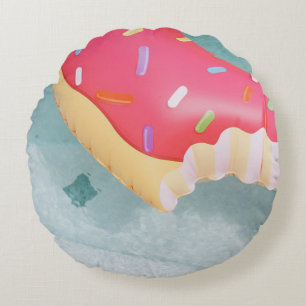 Pink inflatable doughnut floater round cushion