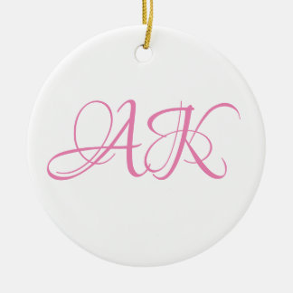 Pink Initial Monogram Mug - CUSTOMIZABLE! Ceramic Tree Decoration
