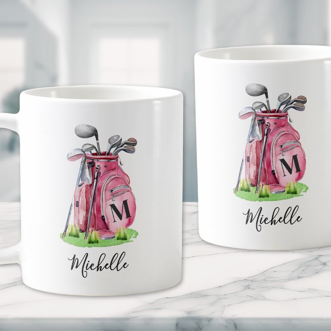 Pink Initial Name Monogram Coffee Mug (Pink Initial Name Monogram Coffee Mug)