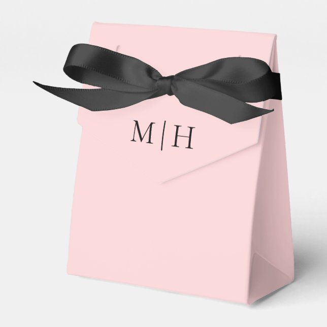 Pink Initials Wedding Favour Box (Front Side)