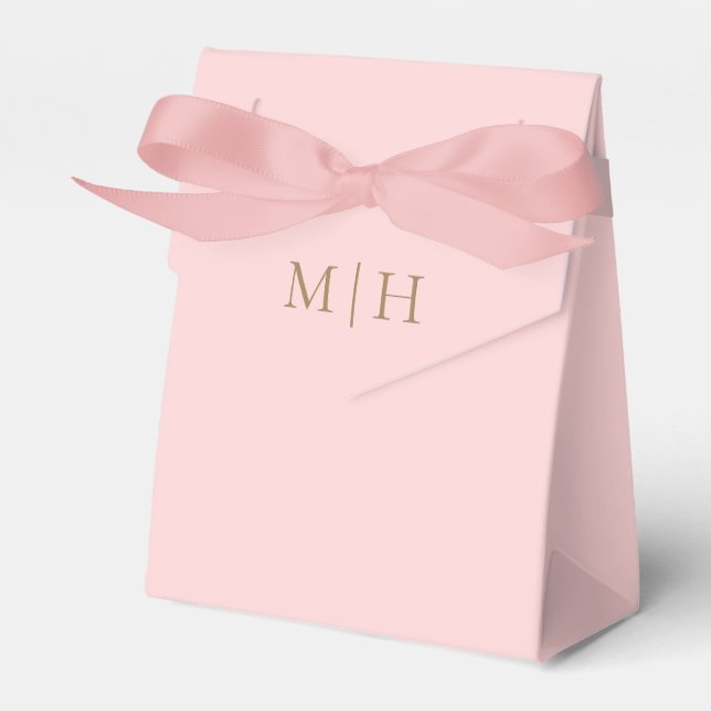 Pink Initials Wedding Favour Box (Front Side)