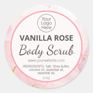 Pink Ink Body Scrub Product Labels