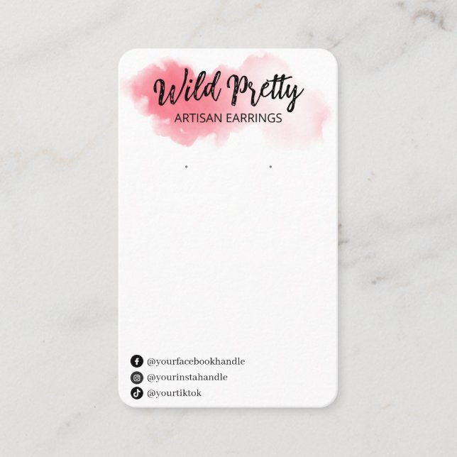 Pink Ink Earring Display Cards (Front)