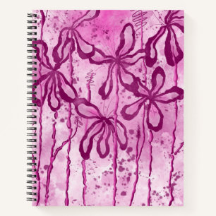 Pink Inked Flowers  Notebook