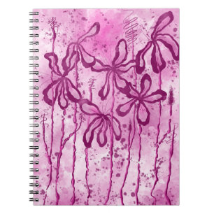 Pink Inked Flowers  Notebook