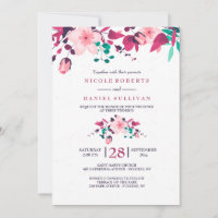Pink Inspiration Floral Wedding Invitation